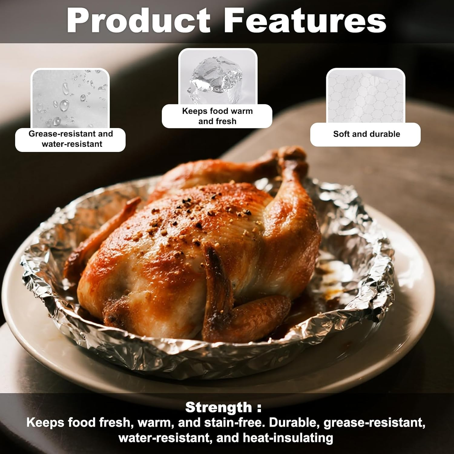 60Pcs Sandwich Wrap Sheets, 30X30Cm/12X12In Waterproof Insulated Foil Sandwich Wrap Sheets Practical Pre-Cut Aluminum Foil Papers for Hamburgers BBQ Burritos image number 6