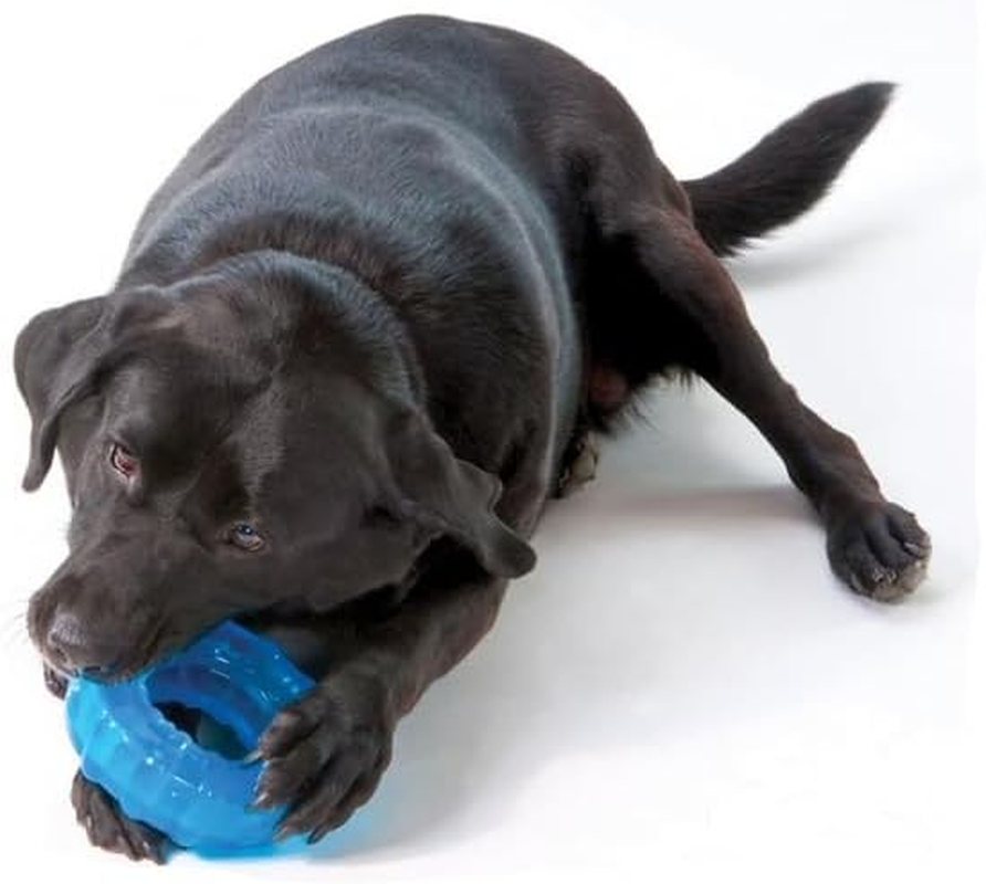 Petstages Orka Tire Royal Blue Treat-Dispensing Dog Chew Toy image number 2