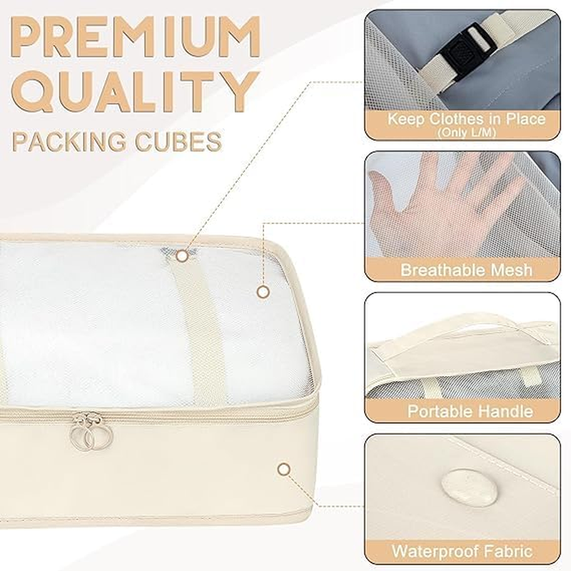 8 Set Packing Cubes for Suitcases, Travel Luggage Packing Organizers with Laundry Bag, Compression Storage Shoe Bag, Clothing Underwear Bag, for Man & Women image number 3