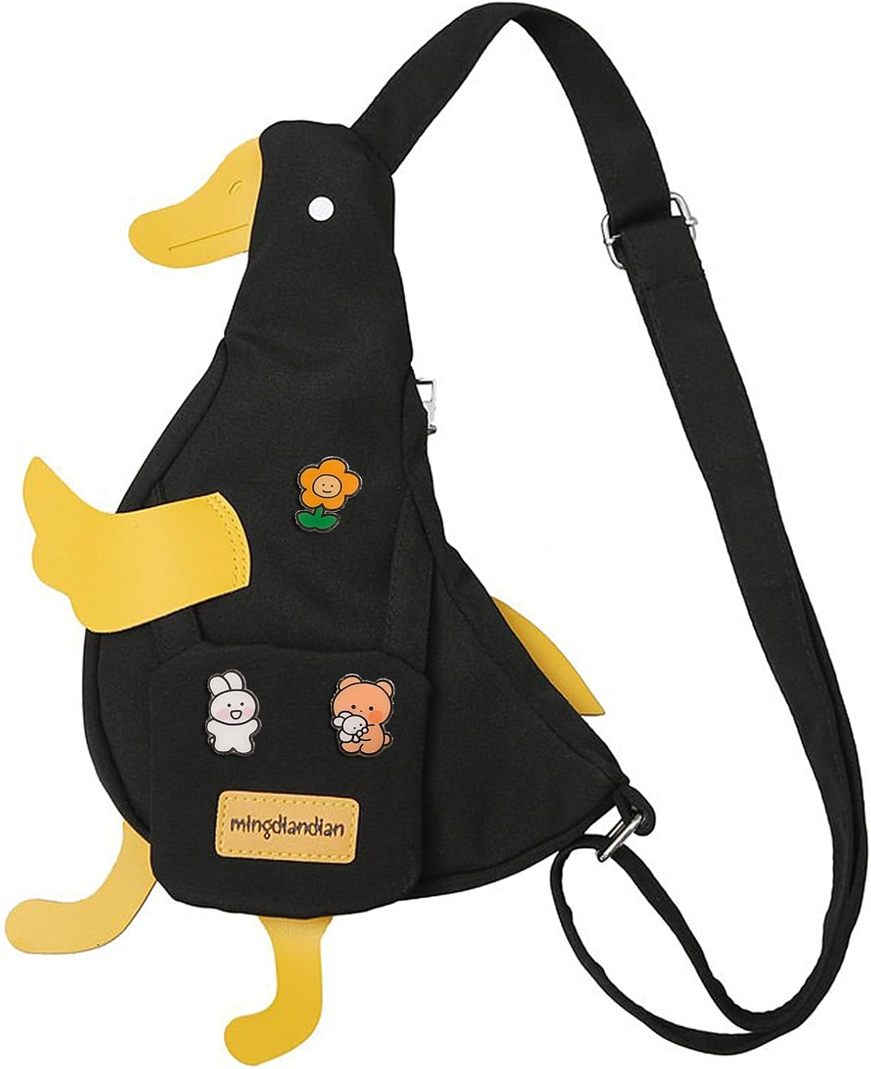 Kawaii Purse, Cute Duck Crossbody Shoulder Bag, Novelty Messenger Purse for Girls Teens Women with Pins Gifts