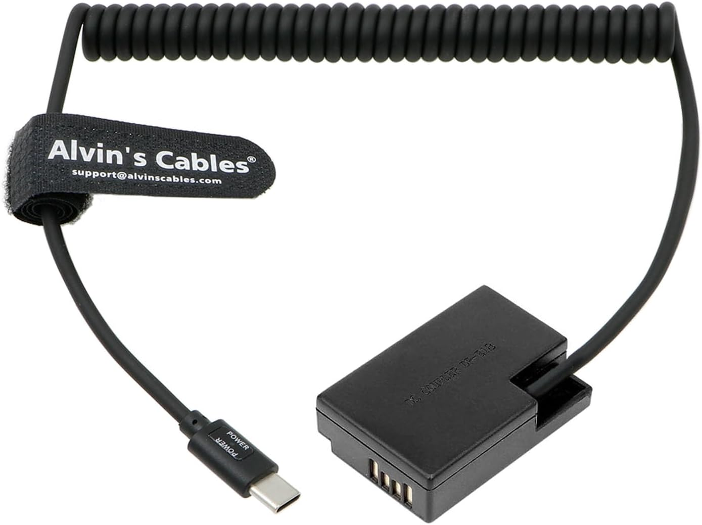 Alvin'S Cables LP-E17 Dummy Battery to USB-C PD Power Cable Coiled Power Adapter for Canon EOS R8 R10 RP 200D 750D 760D 800D 77D 9000D Rebel SL2 SL3 T6I T6S T7I T8I Kiss X8I X9I X10 Cameras image number 1