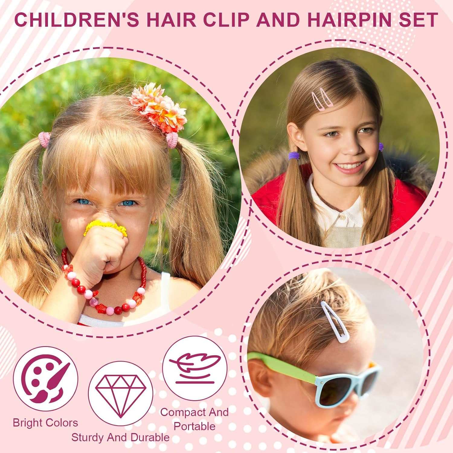 Ziyonix 780 Pieces Hair Accessories Girls, Baby Hair Clips Gift Set Hair Accessories Variety Hair Accessories Ponytail Clips for Toddler Hairstyles Girls Ponytails Hair Variety