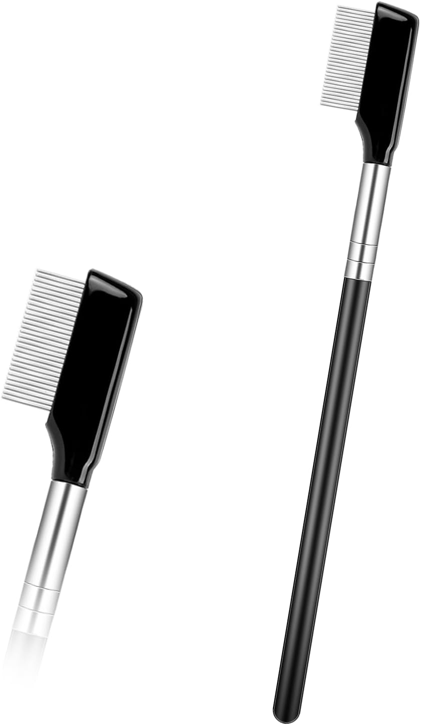 Metal Lash Comb, Eyelash Separator Brush Tool Stainless Steel Mascara Comb Eyebrow Grooming Brushes Eyelash Makeup Applicator Brush Tool for Women Girls image number 6