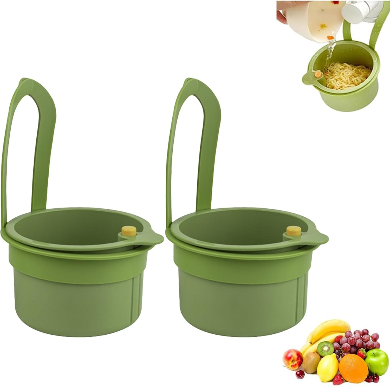 Pack of 2 Sink Strainers, Drain Basket, Hanging Strainer for Sink, Ideal for Draining Pasta and Vegetables, Practical Solution for Kitchen Organisation image number 4
