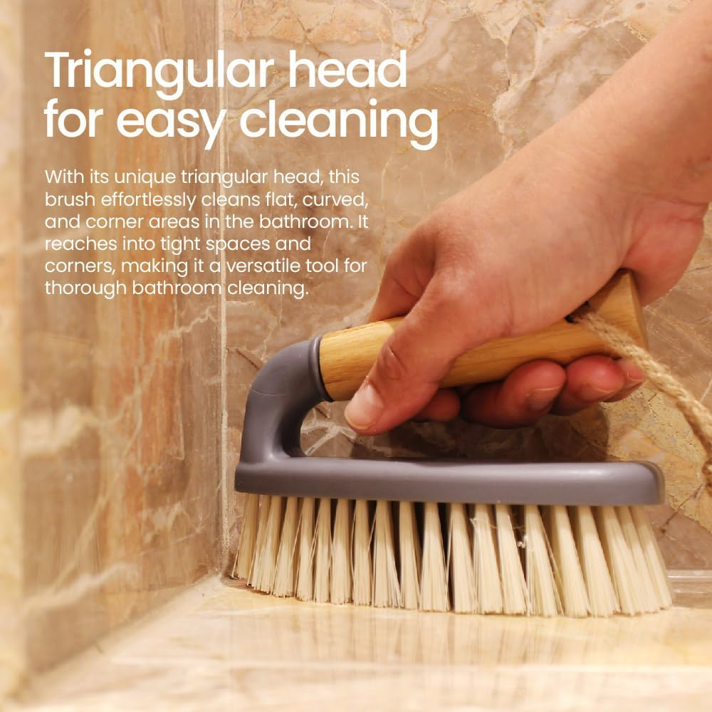 Eco Basics Sustainable Cleaning Brush Set of 6| Dish Brush, Pot Brush, Bathroom Brush, Window Squeegee, Bottle Brush & Vegetable Brush | FSC Bamboo & Ocean-Bound Recycled Plastic Tools image number 1