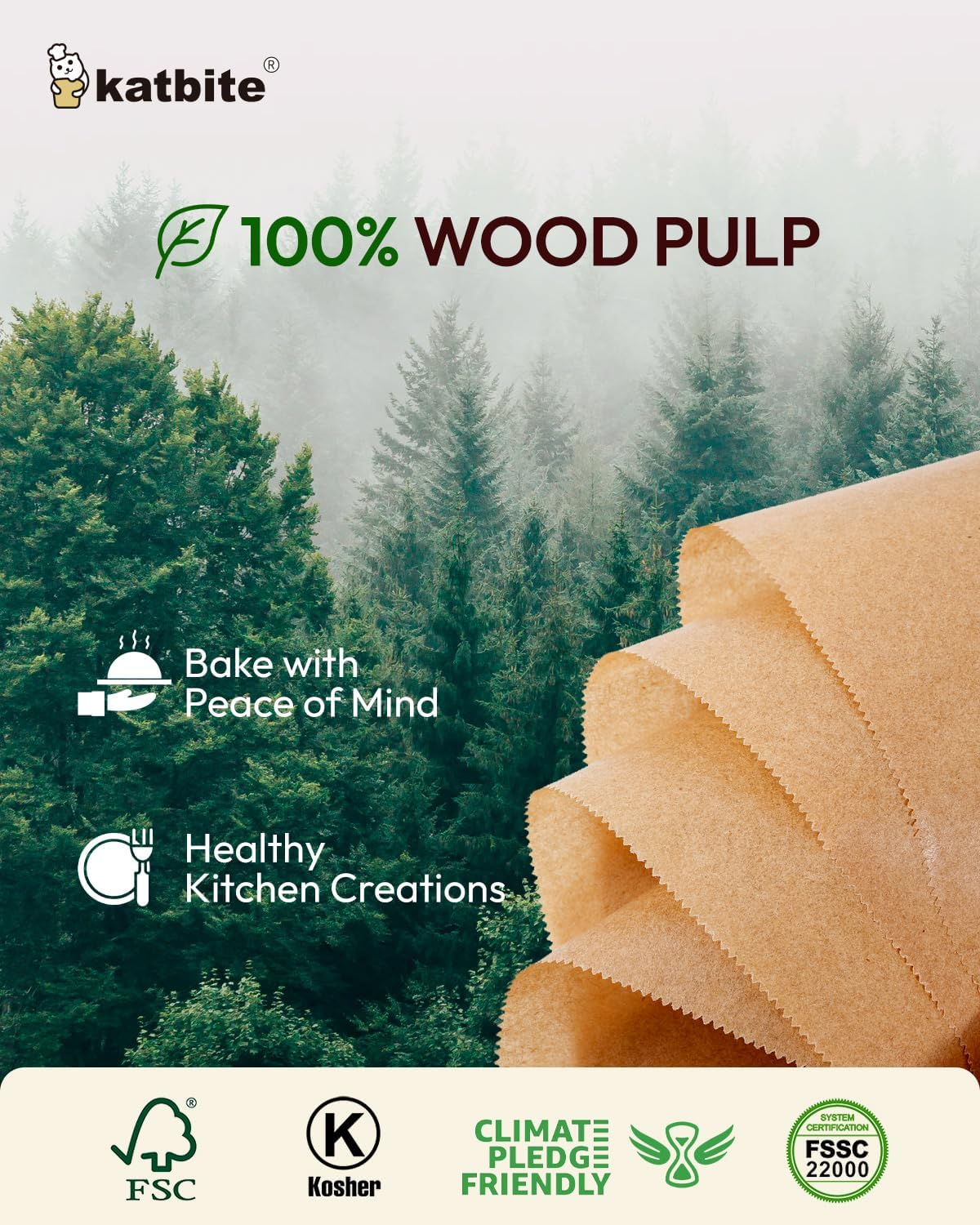 Katbite 135Pcs 45 GSM Pop-Up Parchment Paper Sheets, Heavy Duty & Non-Stick,10X15 in Pre-Cut Unbleached Parchment Paper for Baking, Pop-Up Paper Dispenser for Cooking Wrapping Space-Saving image number 4