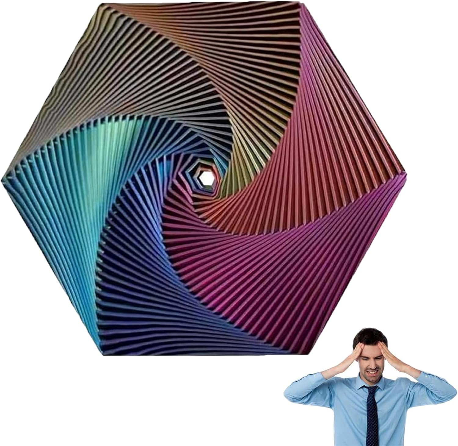 Fractal Fidget Hexagon,3D Printed Hexagon Fidget Toy,Infinity Cube Sensory Toys,Hexagon Spiral Visual Fingertip Toys for Stress Anxiety Kids & Adults Infinity Cubes image number 1