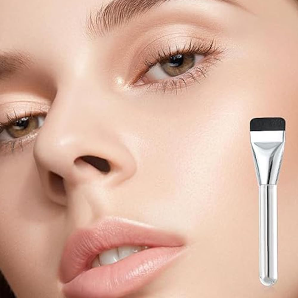 2Pcs Flat Foundation Brush for Liquid Makeup, Ultra Thin Flat Head Foundation Brush Soft Dense Flat Makeup Brush Beauty Brushes Ideal for Cosmetic Application and Face Makeup image number 6
