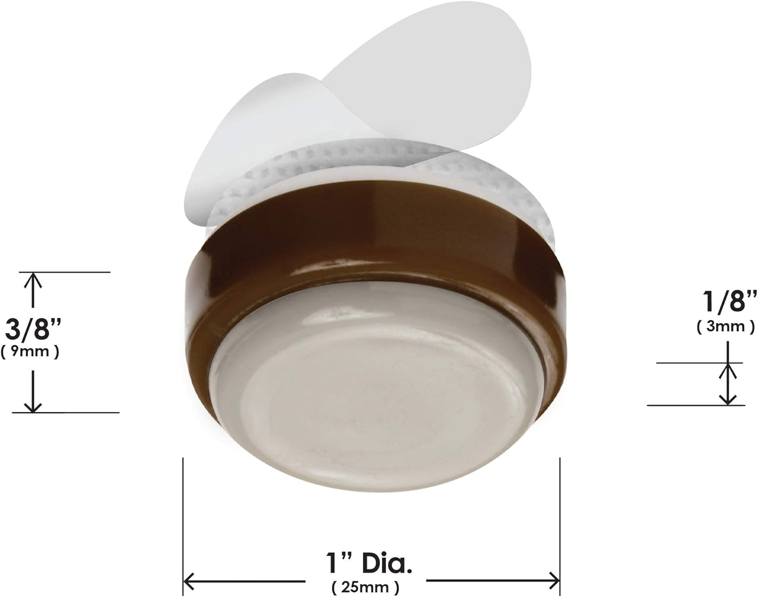 Slipstick CB255 1 Inch Floor Protector Chair Glides/Furniture Slider Feet (Set of 8) Self Stick or Screw on - Chocolate Brown - Caramel image number 1