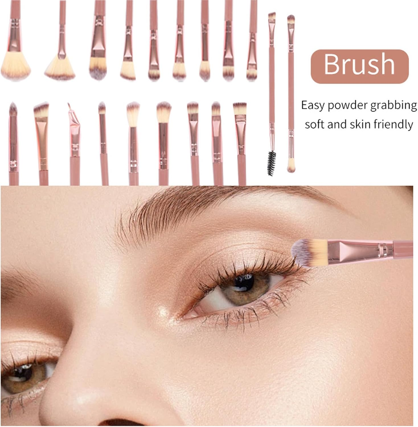 Atrccs 48Pcs Makeup Brushes Set, Professional & Newbie-Friendly Foundation Powder Concealers Eye Shadows Blush Makeup Brushes Tool Set, Premium Synthetic Facial Makeup Accessories with Bag image number 4