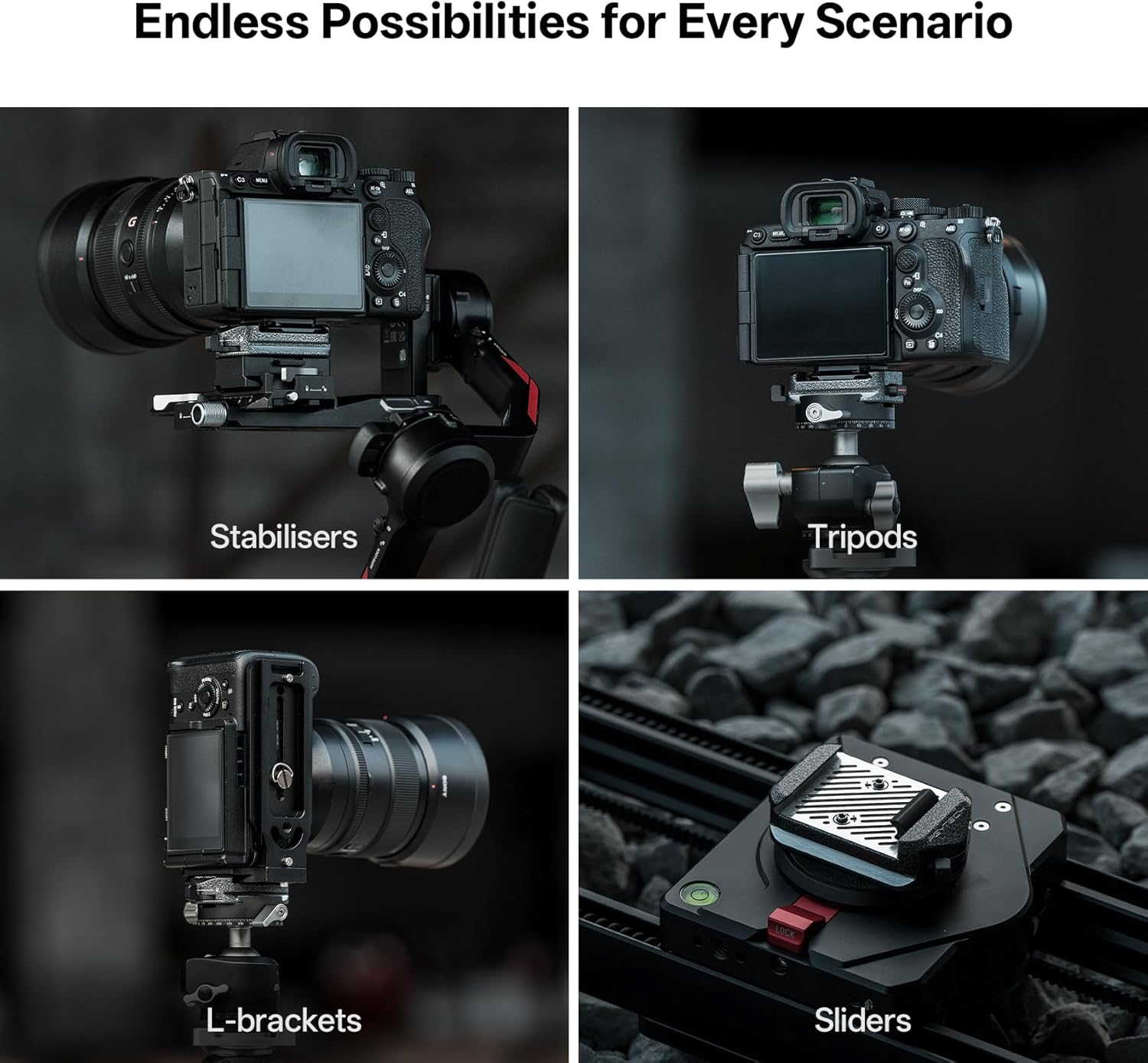 PGYTECH Quick Release Clamp V2, Compatible for Arca Swiss Plate Camera Mount Adapter with 1/4" to 3/8" Screw Thread for Tripods/Gimbals/Sliders/Stabilizers(Only Clamp) image number 4