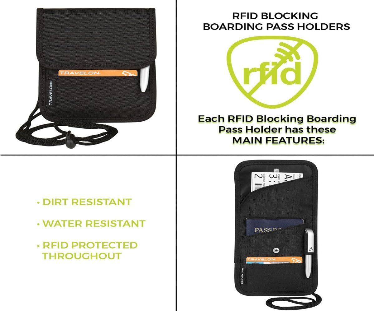 Travelon Folding Id and Boarding Pass Holder, Black, 5 X 9 X .25, Folding Id and Boarding Pass Holder image number 2