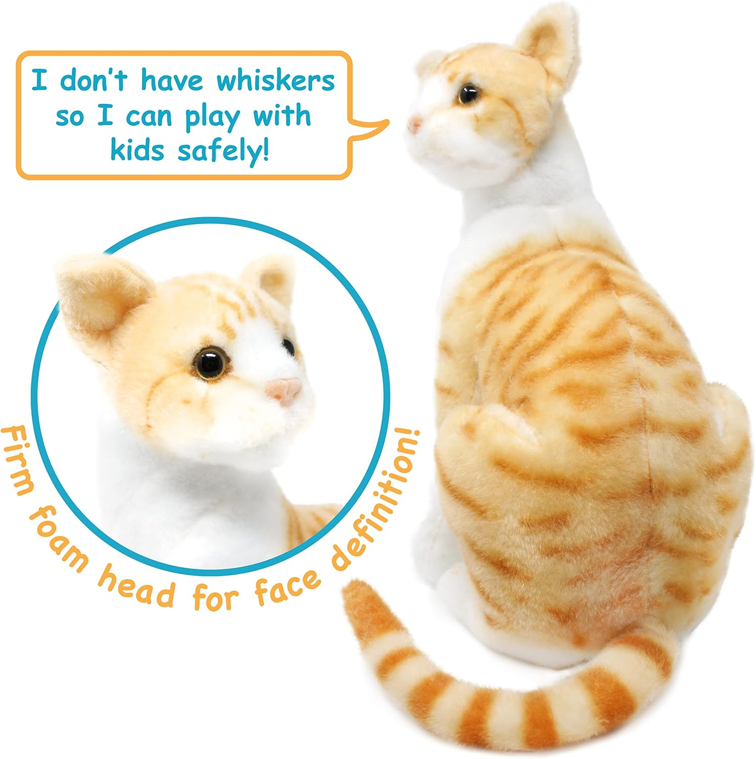 Tobias the Orange Tabby Cat - 12 Inch Stuffed Animal Plush - by Tigerhart Toys