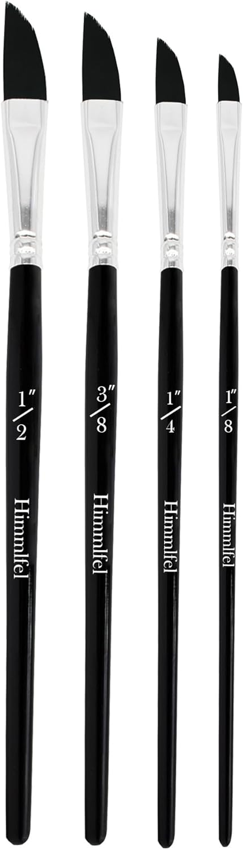 Dagger Brush Set, 4 PCS Sword Striper Brushes for Artists and Beginners, Watercolour, Acrylic, Oil, Size 1/8, 1/4, 3/8, 1/2 Inch image number 2