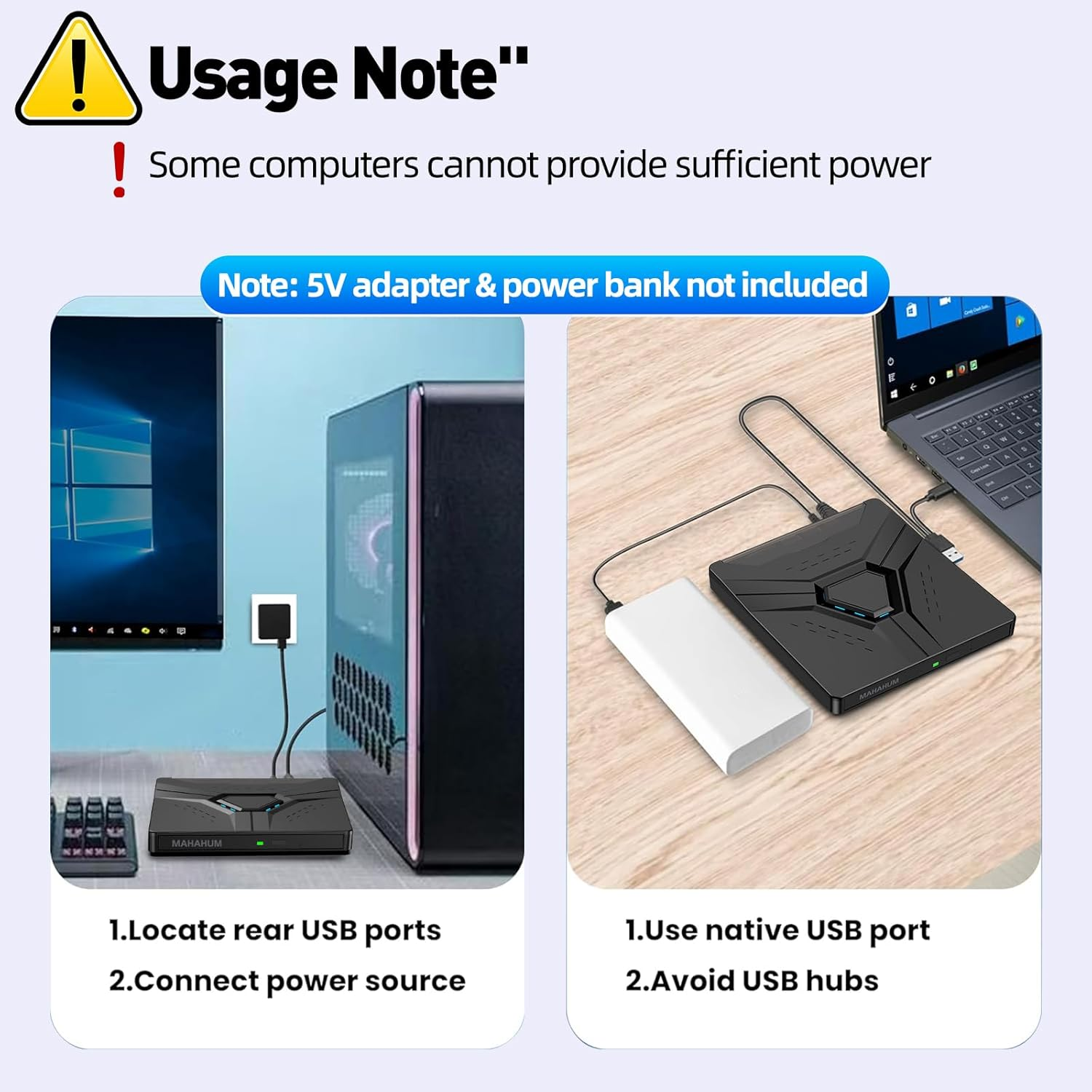 MAHAHUM External CD/DVD Drive for Laptop,8-In-1 Plug & Play USB DVD Drive DVD Player Portable CD Burner External Disk Drive Compatible with Desktop PC Windows 11/10/8 Linux Mac OS Mac Macbook Pro/Air image number 4