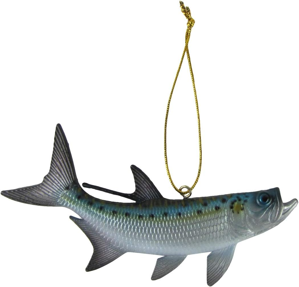 Treasure Gurus 5" Tarpon Big Game Trophy Fish Christmas Tree Ornament Fishing Xmas Gift Topper