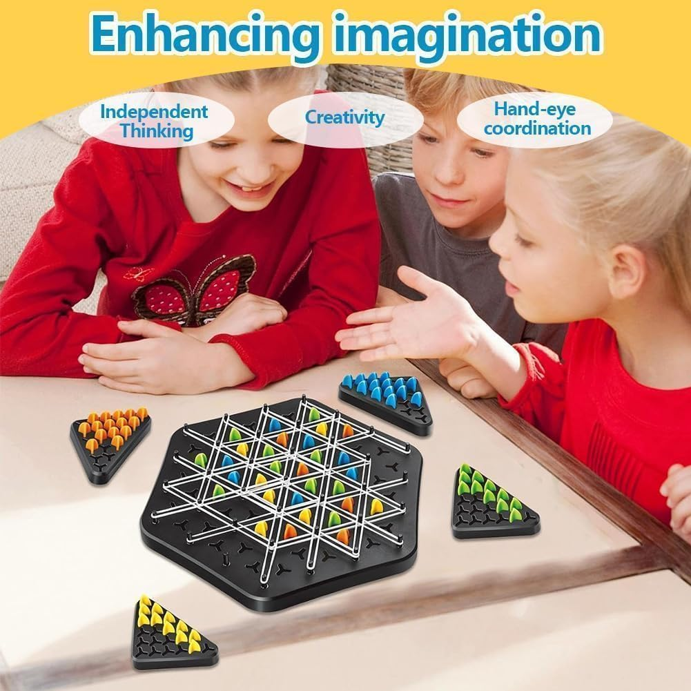 Chain Triangle Chess Game, 2 to 4 Players, Family Games for Kids and Adults, Board Games for Family Night image number 1