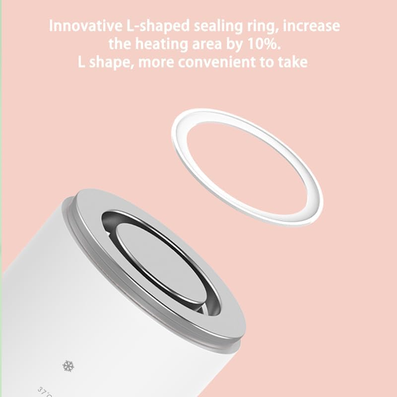 Henkion Portable Baby Bottle Warmer: Wireless Travel Heater with Dual Defrost/Heat Modes, 4 Temp Levels & Rechargeable Battery for On-The-Go Use image number 2