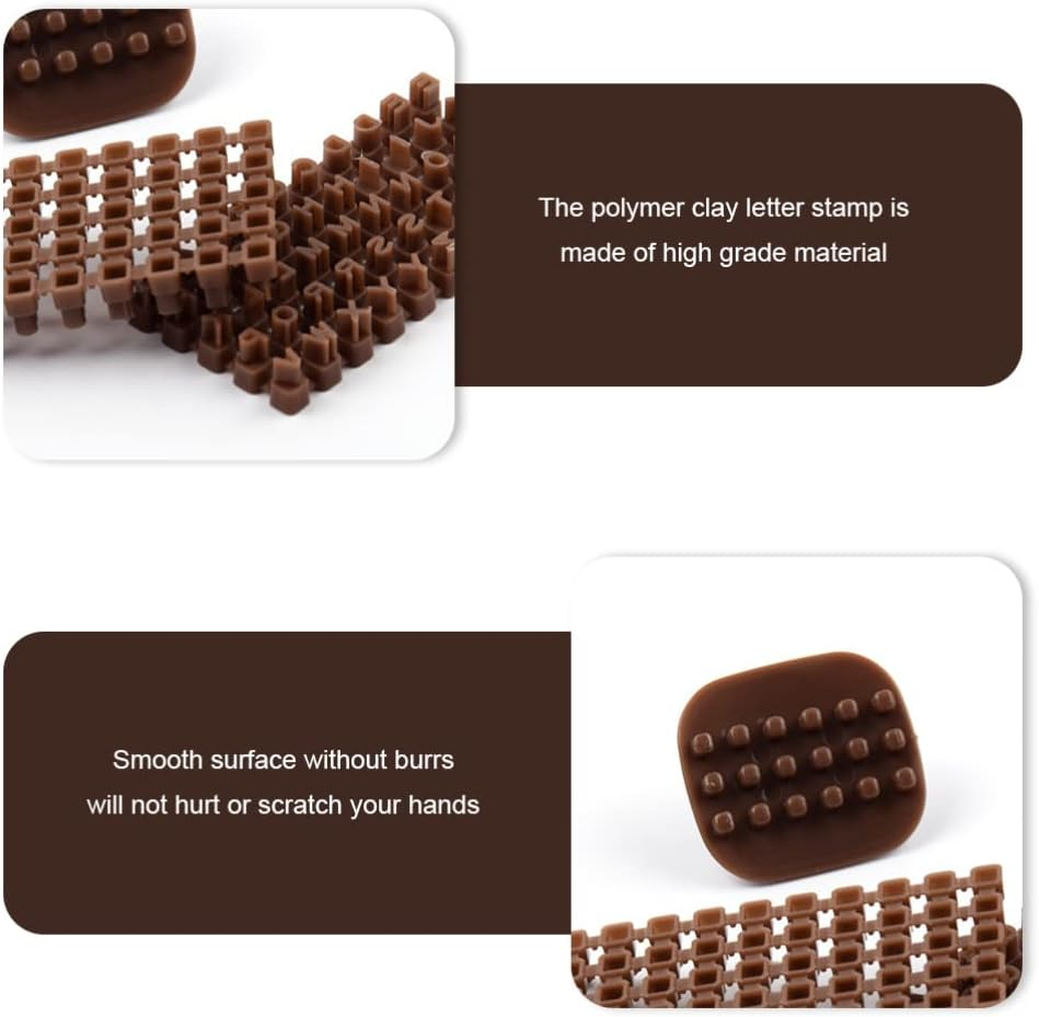 COHEALI Letter Stamps for Clay: 3Pcs Polymer Clay Letter Stamps Pottery for Clay with Double Small Alphabet image number 2