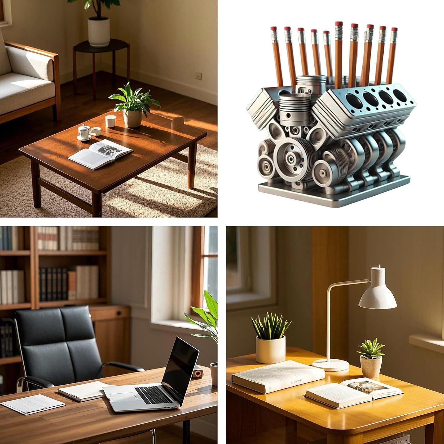 Pen Holder with V8 Engine, Engine Block Pencil Organizer, 3.94X3.94X3.15 Inches, Unique Desktop Storage for Stationery, Workplace Supplies, and Living Room or Bedroom Decor image number 5