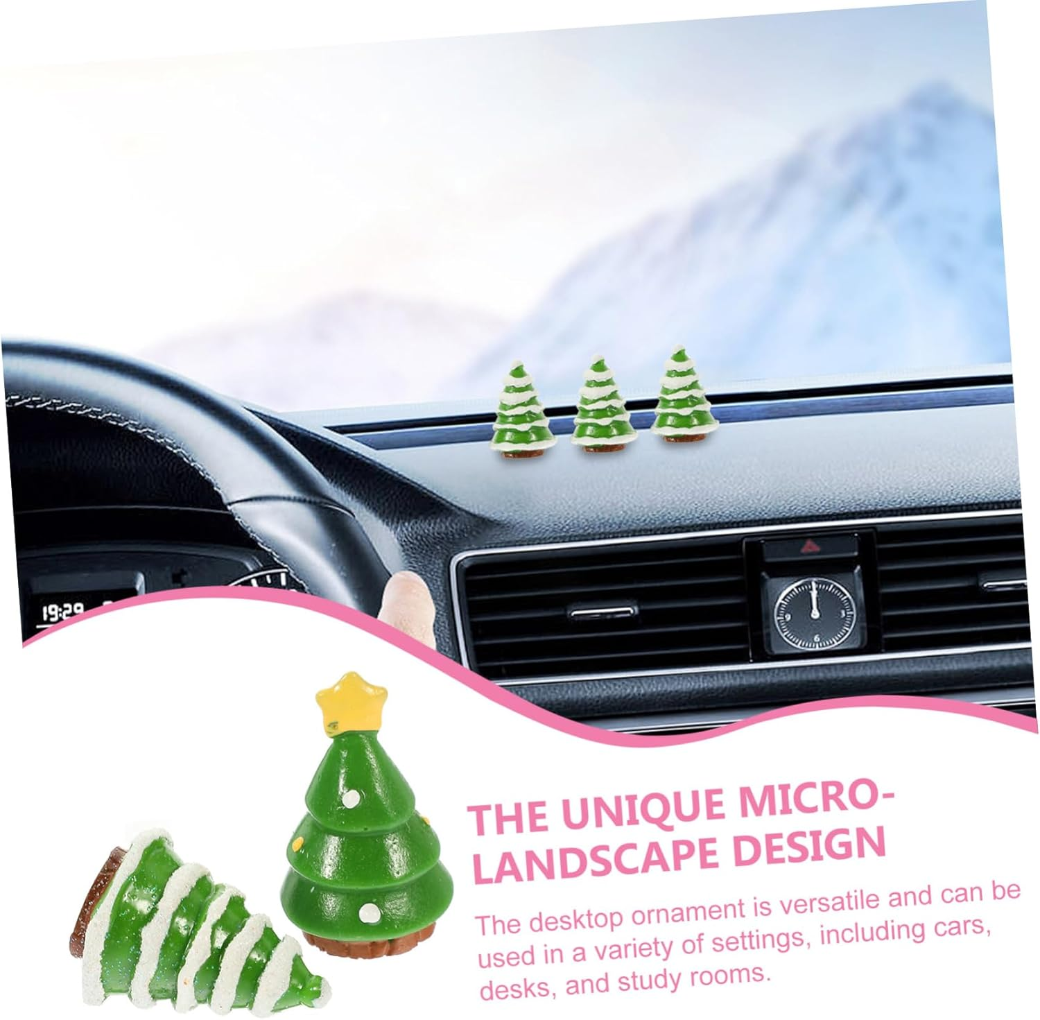 Mini Xmas Tree Decor Santa Claus Snowman Ornament Set Christmas Tree Decor Micro-Landscape Prop