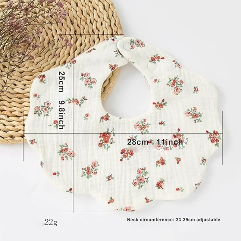 ZONEY Baby Bandana Dribble Bibs 4 Pack, 4 Layer Cotton Wave Muslin Baby Bibs with 2 Adjustable Snap, Soft and Absorbent Baby Drool Bibs for Newborns, Toddlers, Boys and Girls Teething image number 2