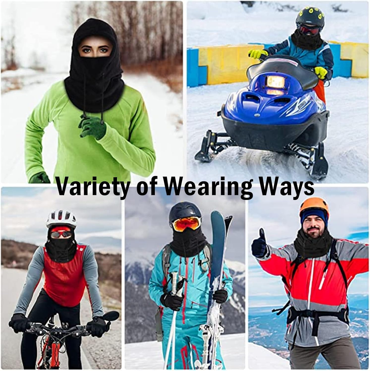 Balaclava Windproof Winter Face Mask Warm Fleece Ski Mask for Men and Women Cold Weather Motorcycle Bike Cycling Neck Warmer image number 1
