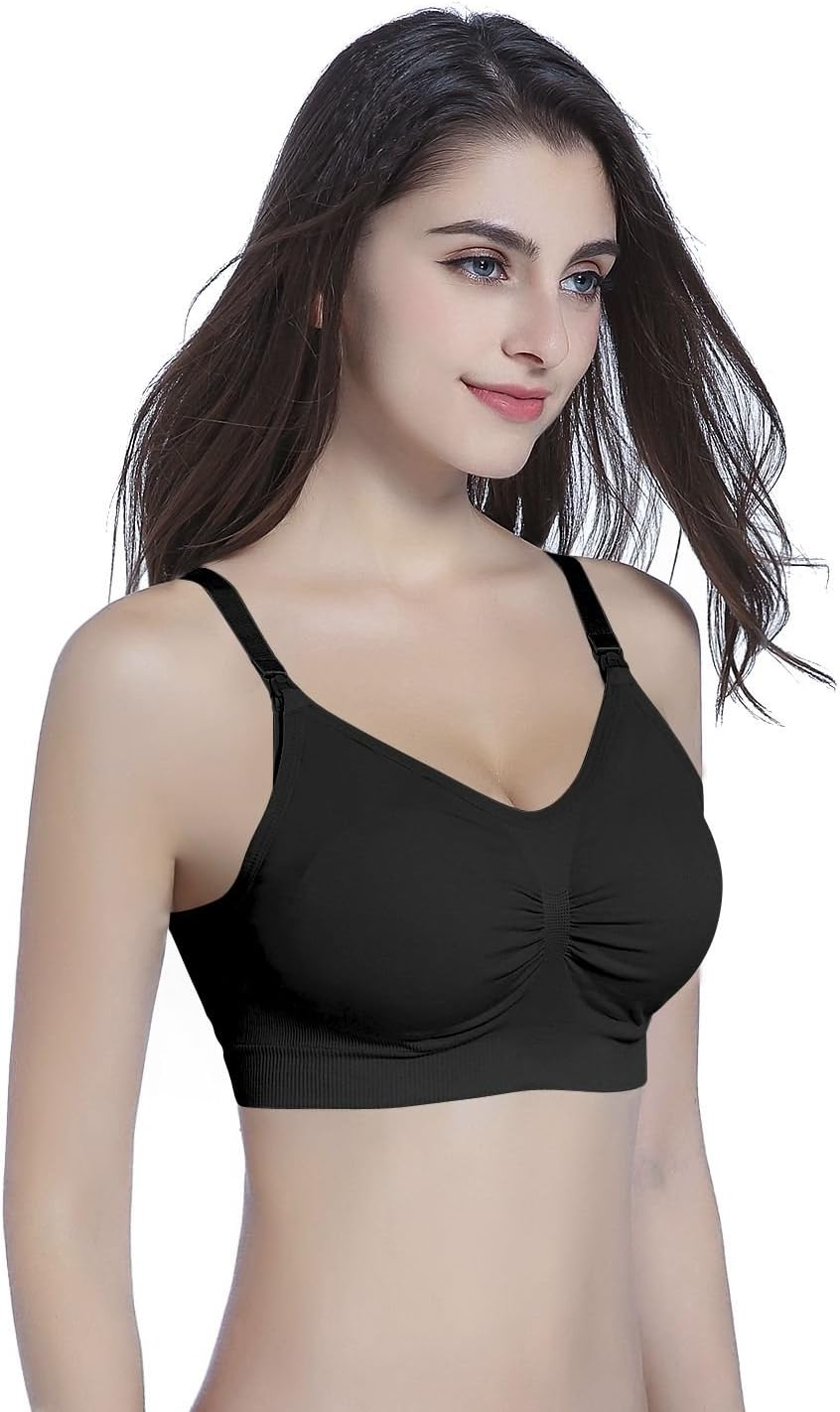 Suekaphin 5PACK Nursing Bra Wireless Bra Women'S Sleeping Maternity Bra Breastfeeding Bra image number 6