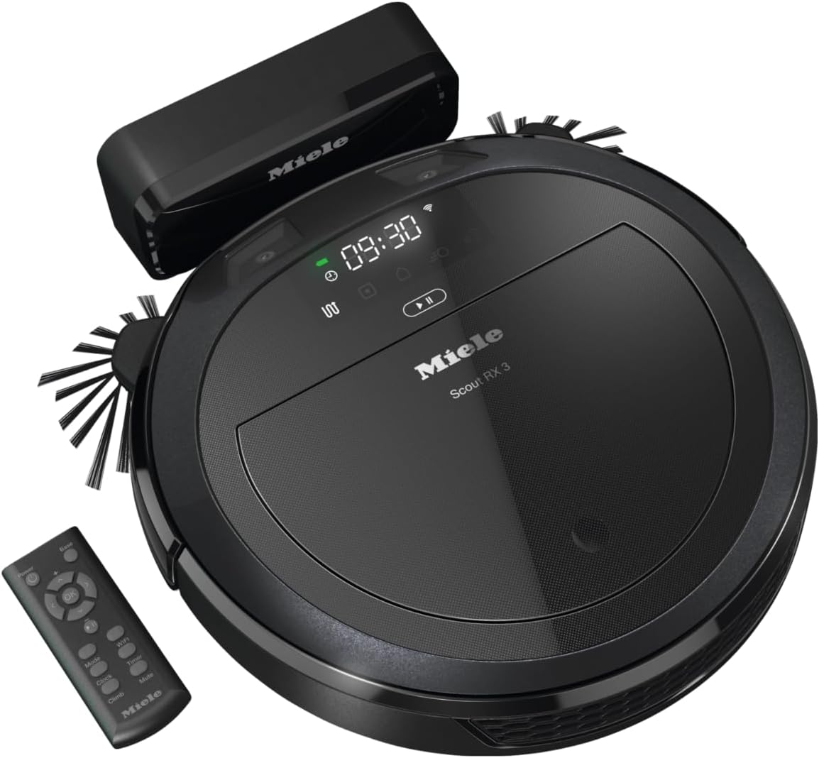 Miele Scout RX3 Robot Vacuum Cleaner, Slimline Robotic Vacuum with 3D Smart Navigation and Airclean plus Filter, Obsidian Black image number 2