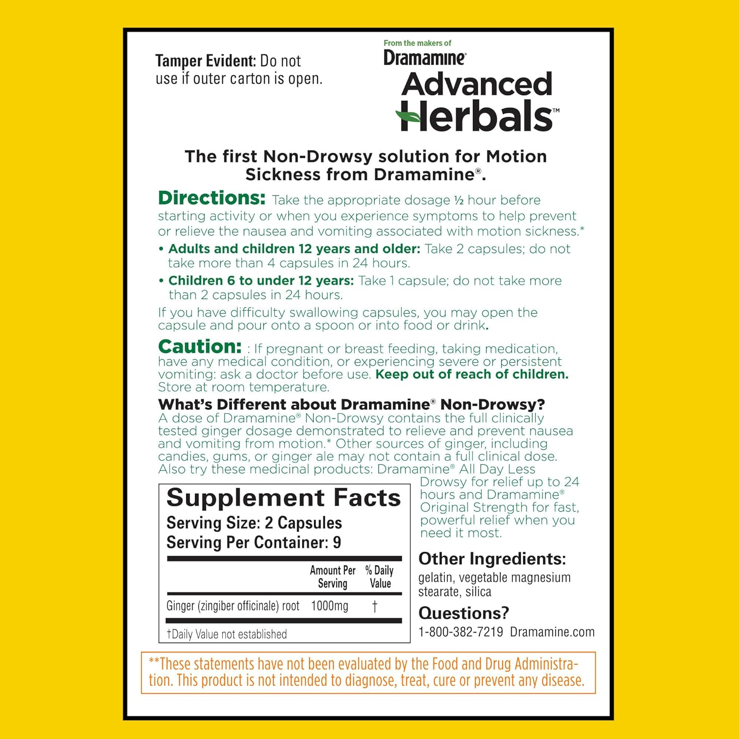 Dramamine Non-Drowsy Naturals with Natural Ginger, 18 Count image number 2