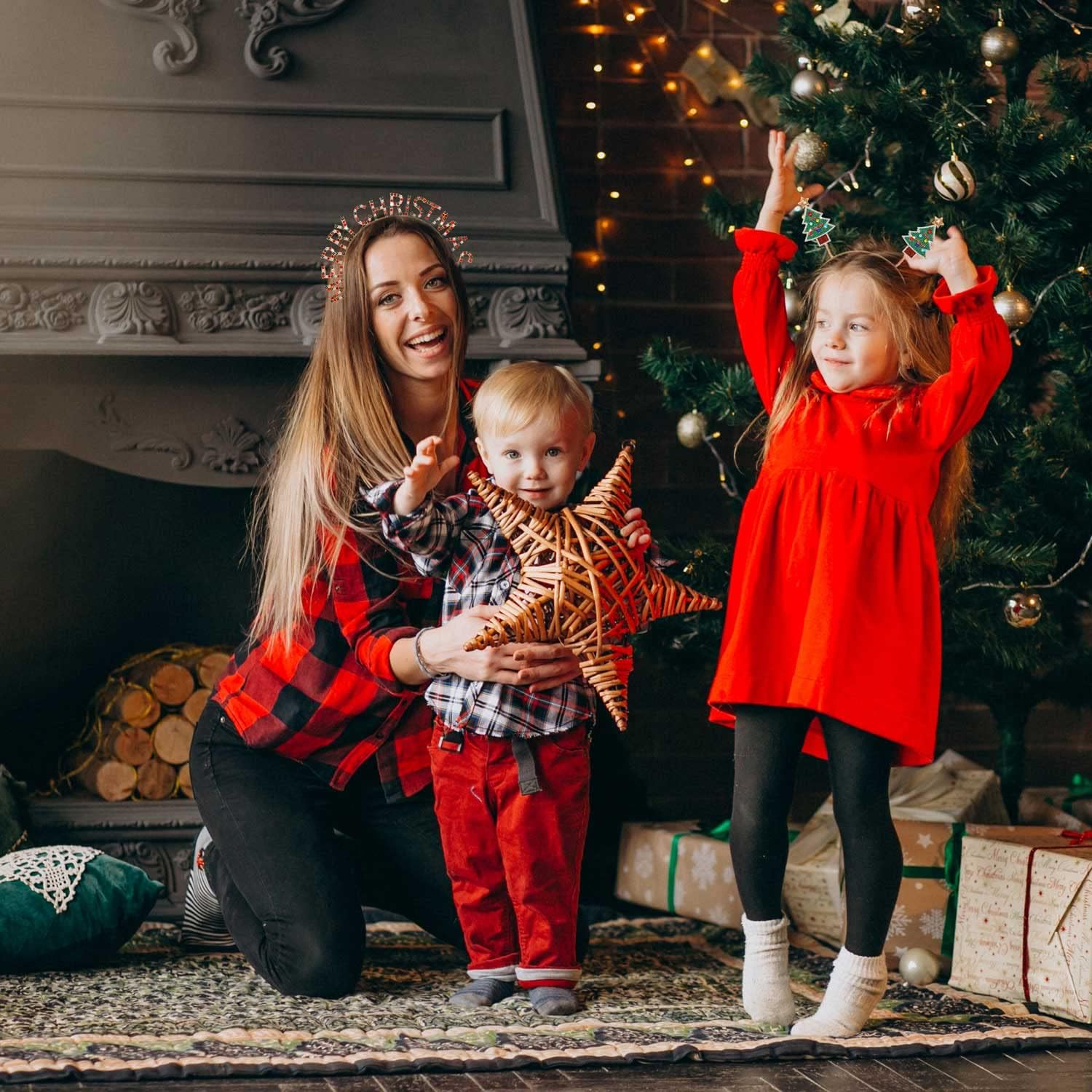 PHALIN Christmas Headbands Holiday Headbands for Women Rhinestone Xmas Tree Christmas Festive Party Hair Accessory Gifts image number 3