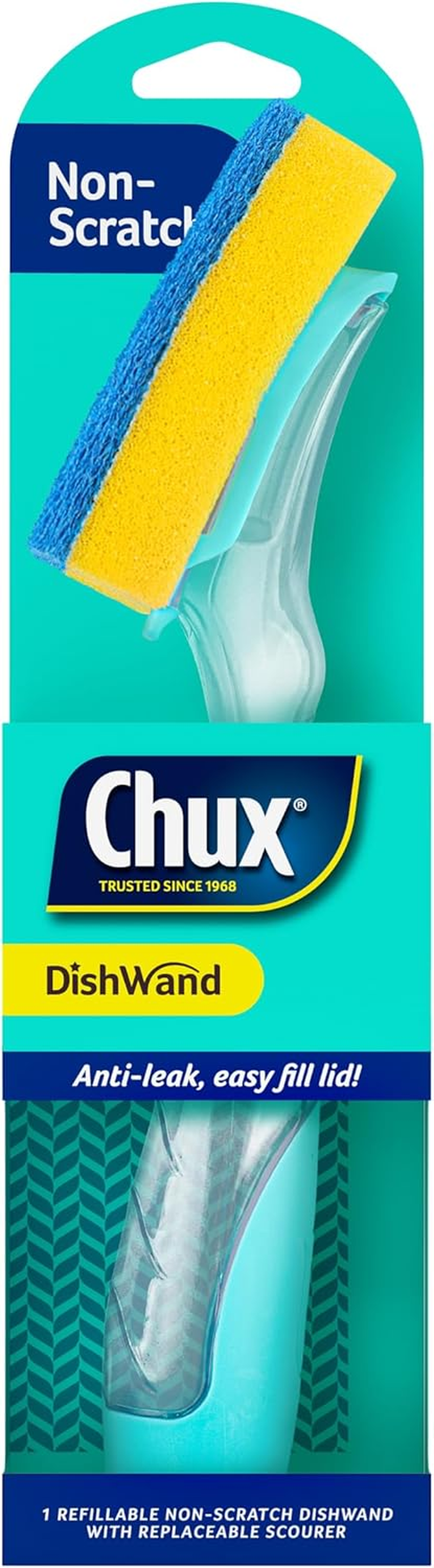 Chux Dishwand Handle, Soap Dispensing Dishwand with Non-Scratch Angled Scrubber, 1 Count image number 3
