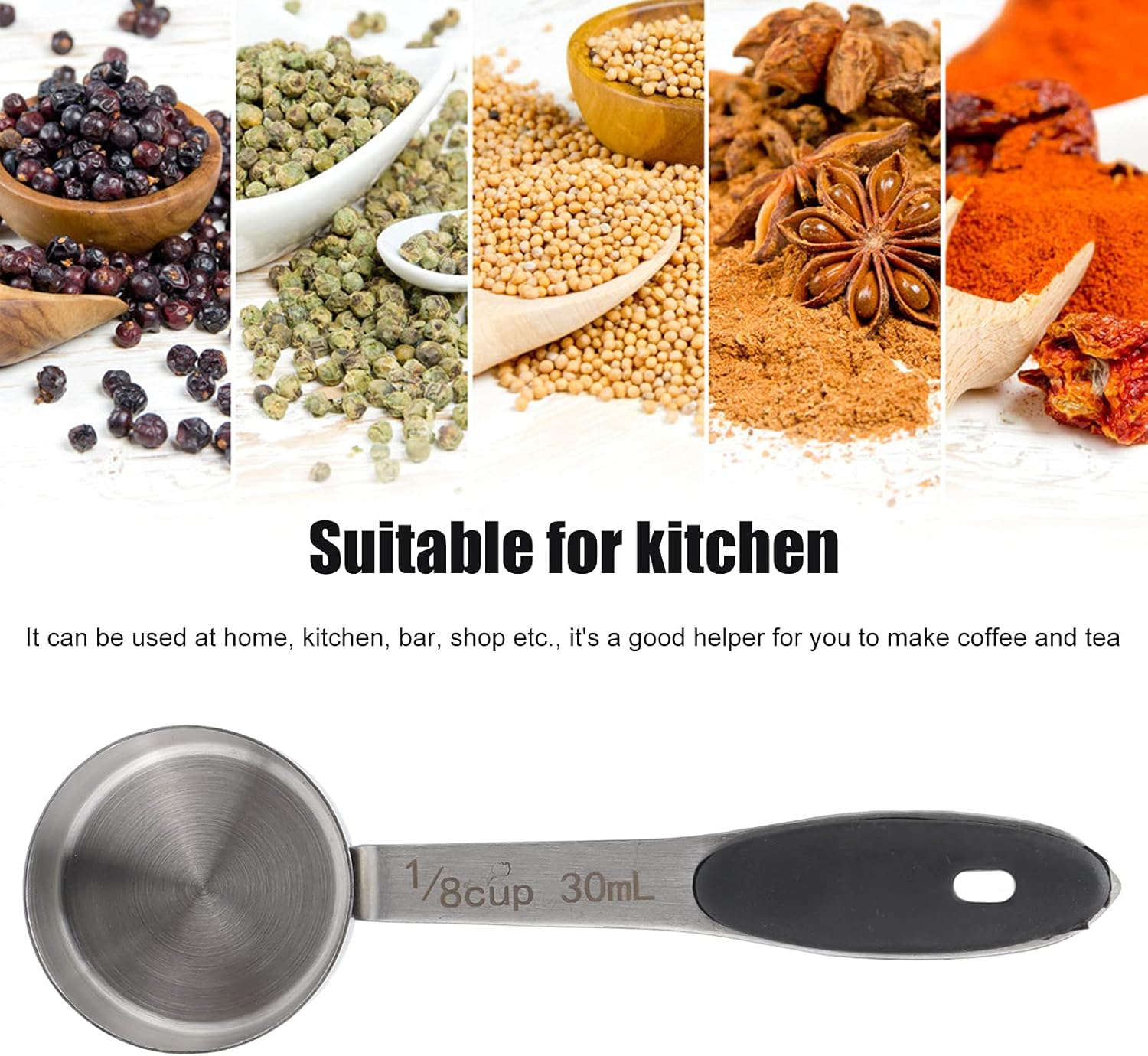 Coffee Measuring Scoop, 1/8 Cup Convenient Coffee Scoop for Cook for Cafe for Kitchen image number 1