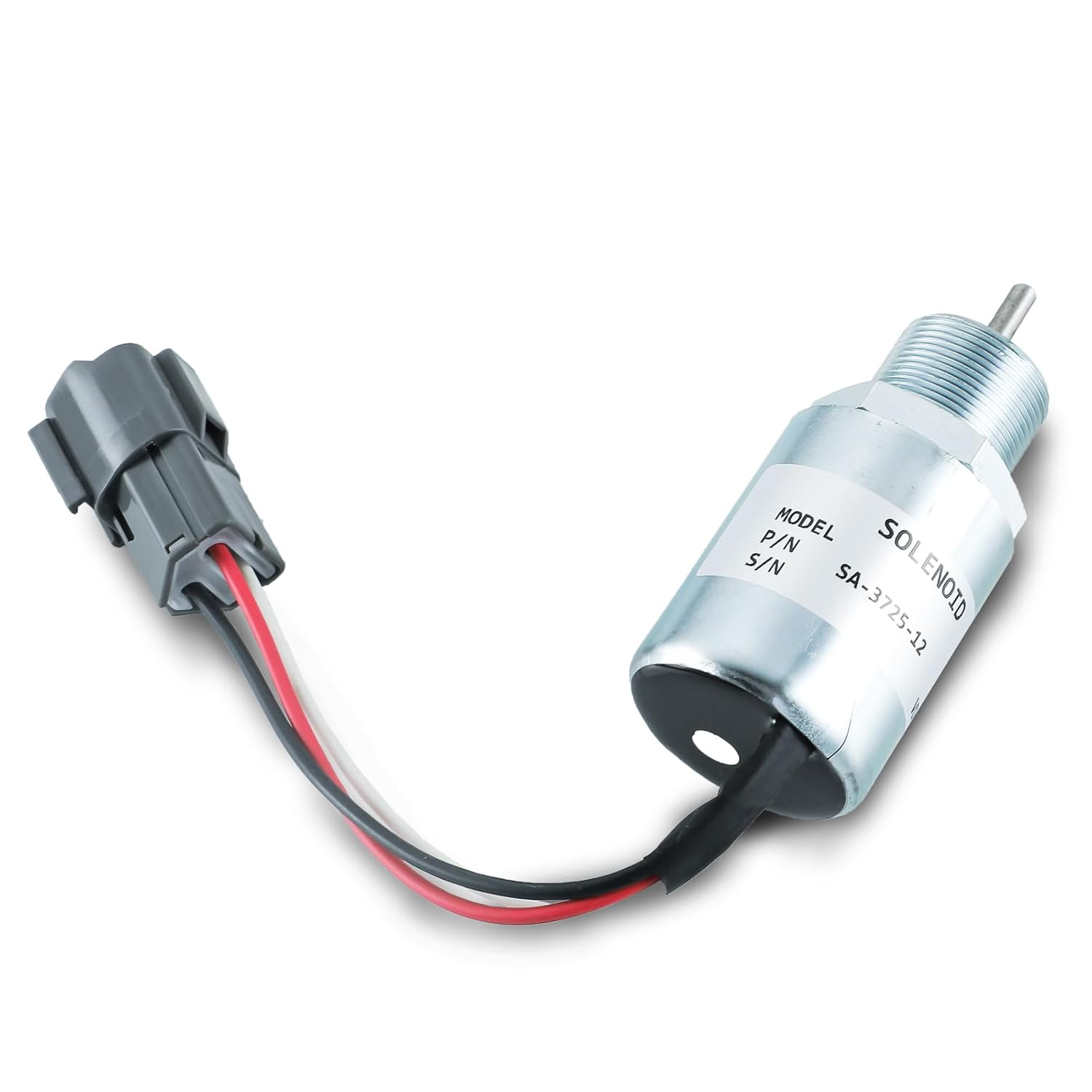 SA-3725-12 Fuel Shut off Solenoid 30A87-20402 for Mitsubishi L2E L3E S3L S4L Engine Volvo Excavator EC13 EC15 EC20 EC25 Mitsubishi Generator Mahindra Max 28 Tractor Stop Solenoid 12VDC