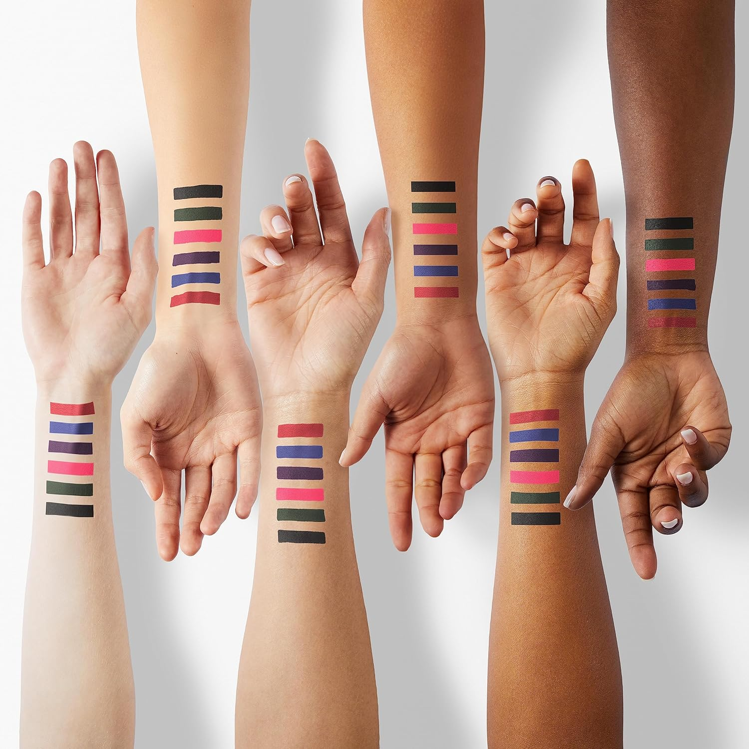 Erinde 6 Colors Double-Headed Liquid Eyeliner Stamp Pen Set, Blue Red Pink Purple Green Black Colorful Winged Eye Liners for Women, Waterproof Long-Lasting Star Moon Heart Halloween Eye Face Makeup