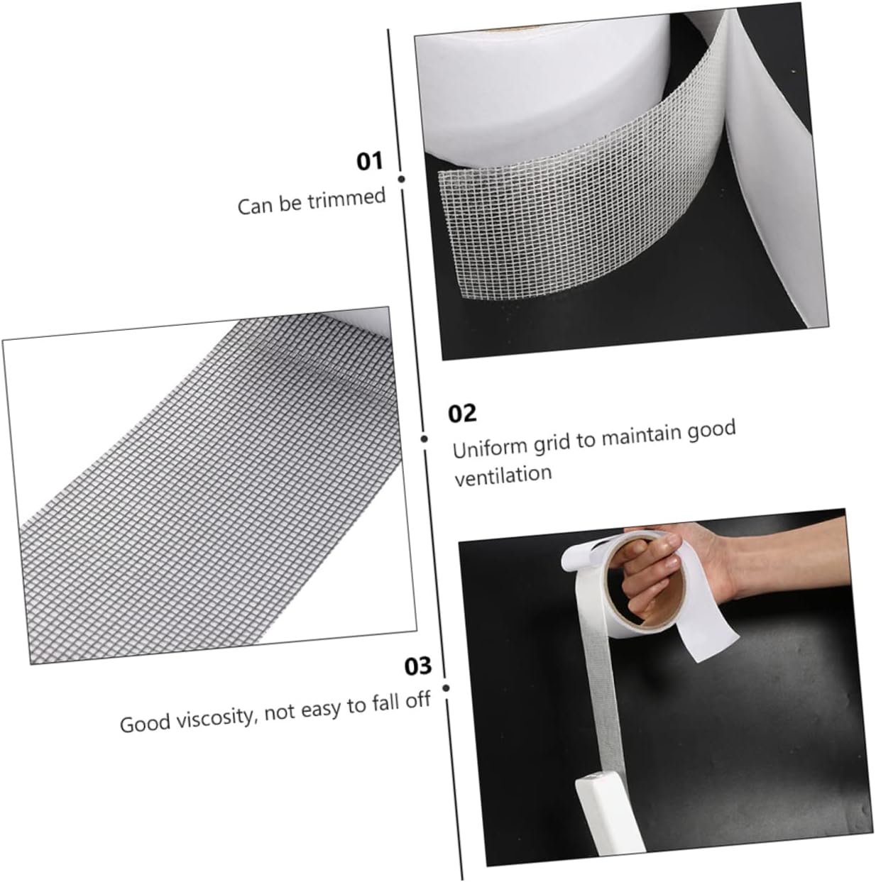 Window Screen Tape Blackout Door Fix Patch Mesh Repair Tape for Fly Screen Door