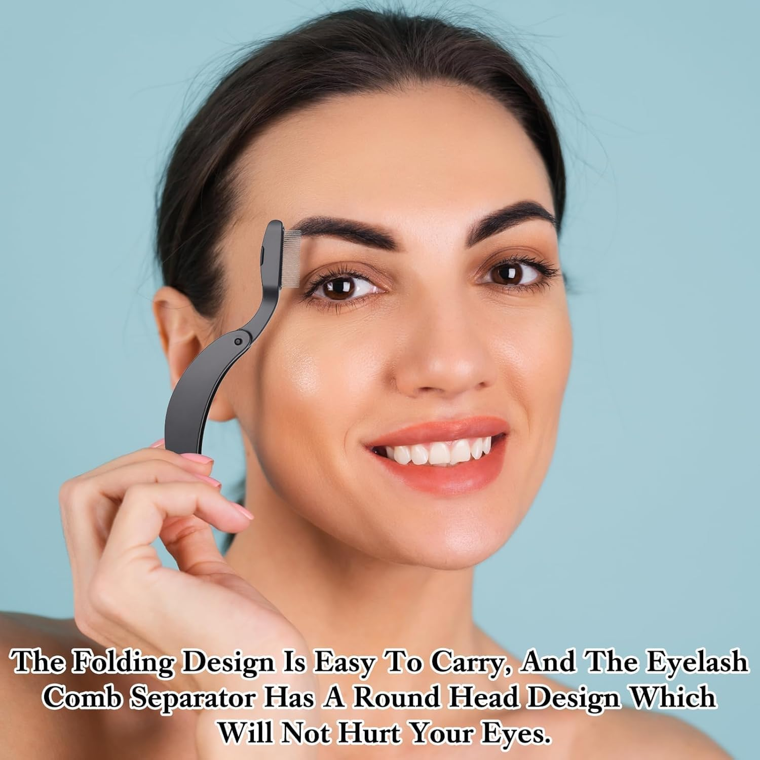 Folding Stainless Steel Metal Teeth Eyebrow Separator Comb, 4Pcs Foldable Eyelash Comb Dense Lash Separator Eyebrow Brush, Folding Eyelash Lash Separator Comb Brush with Metal Teeth for Women image number 1