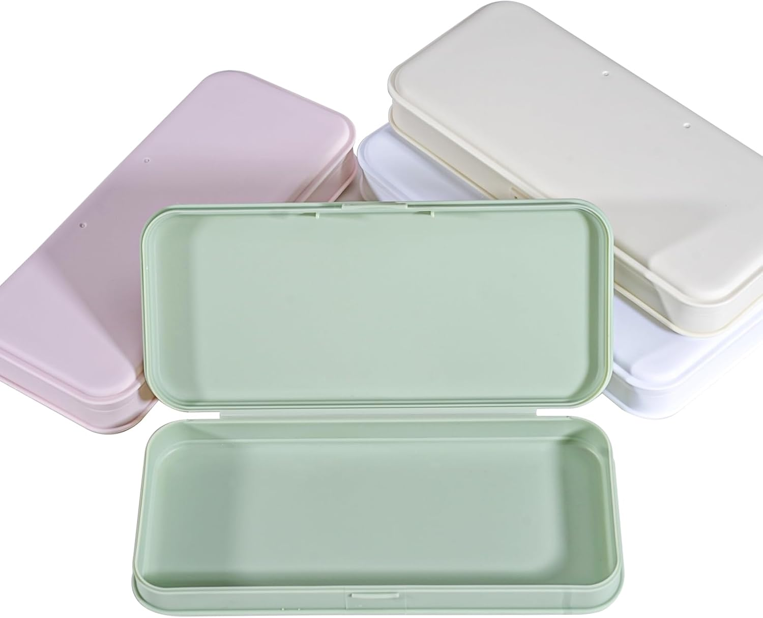 Lokyango 4-Piece Plastic Storage Box for Nail Tools - Manicure & Pedicure Supply Organizer Case (4Pcs in Pink)