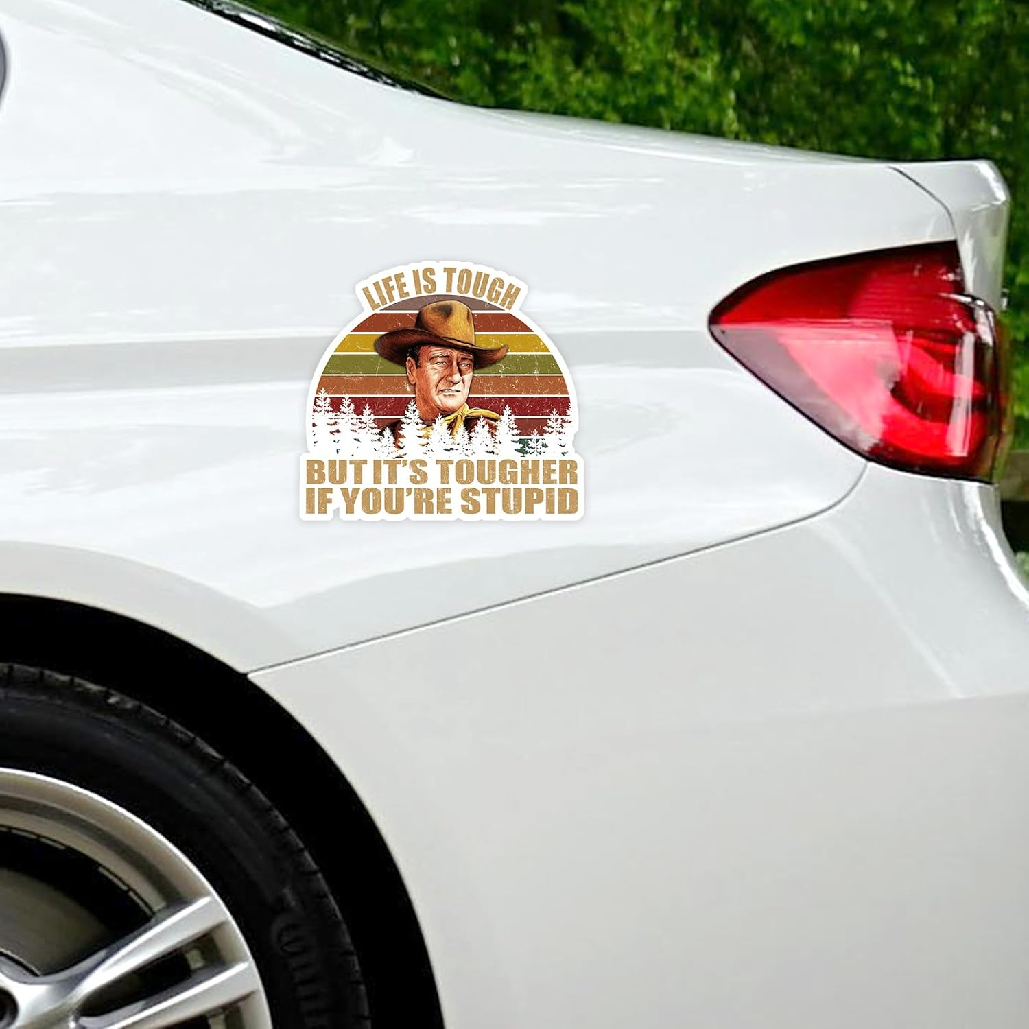 OCQOTAT Life Is Tough but It'S Tougher If You'Re Stupid Vintage Sunset Bumper Sticker Vinyl Decal 5 Inches-3 Pack Bright Funny Decals for Car Truck Van SUV Window Wall Cup Laptop Tumbler image number 6