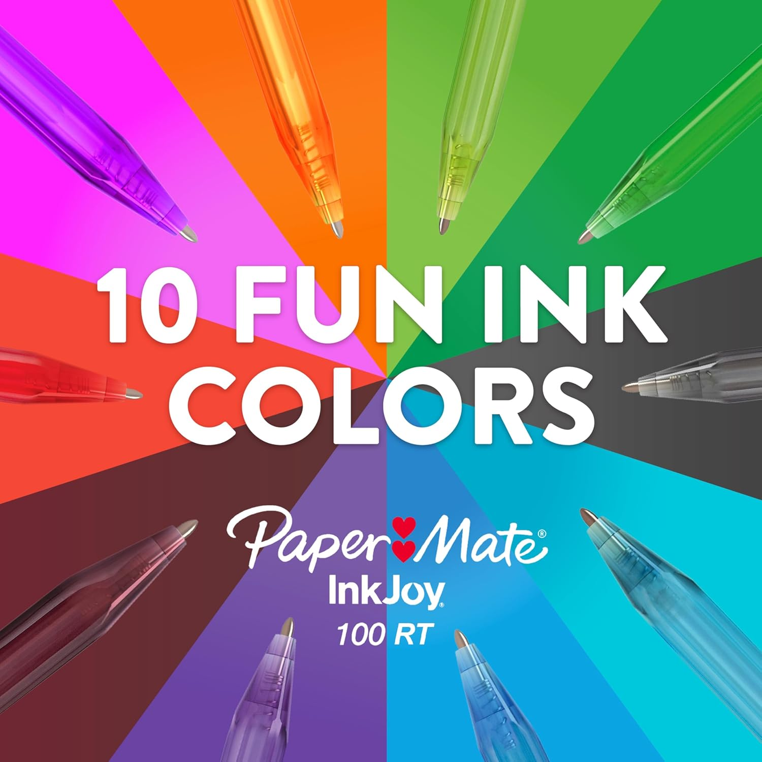 Paper Mate Inkjoy 100RT Retractable Ballpoint Pens | Medium Point (1.0Mm) | Black | 20 Count image number 2
