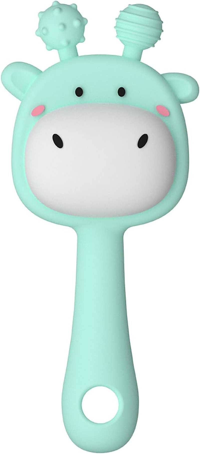 BPA Free Baby Rattle Teether Toy with Light Music - Soft Sensory Silicone Chewable for 6-12 Months Infants, Toddler Pack of 2 (Pink-Purple) image number 1