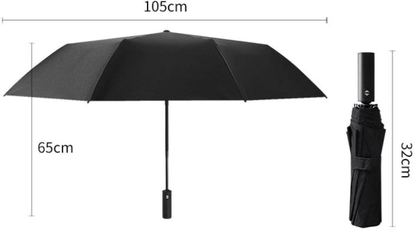 Auto Open Umbrella, UV Protection with Black Coating,Windproof, Water Repellent Fabric Folding Travel Umbrella - Black image number 5