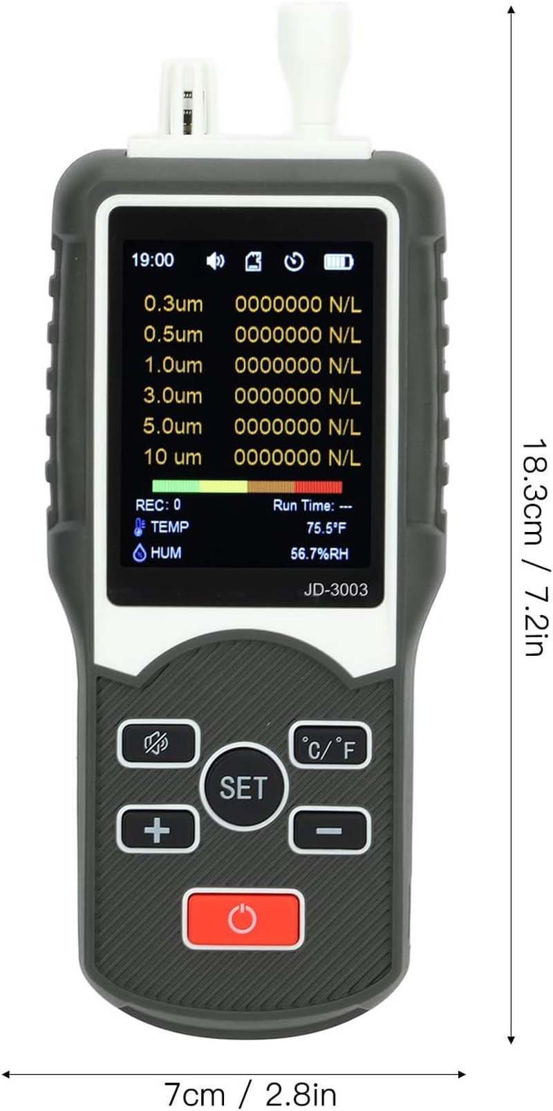 Jiawu Air Quality Detector, Essential Air Particle Meter PM2.5 PM10 Quality Tester for Indoor/Outdoor Pollution Detection, Particle Counter for Cars, Homes, Schools image number 2