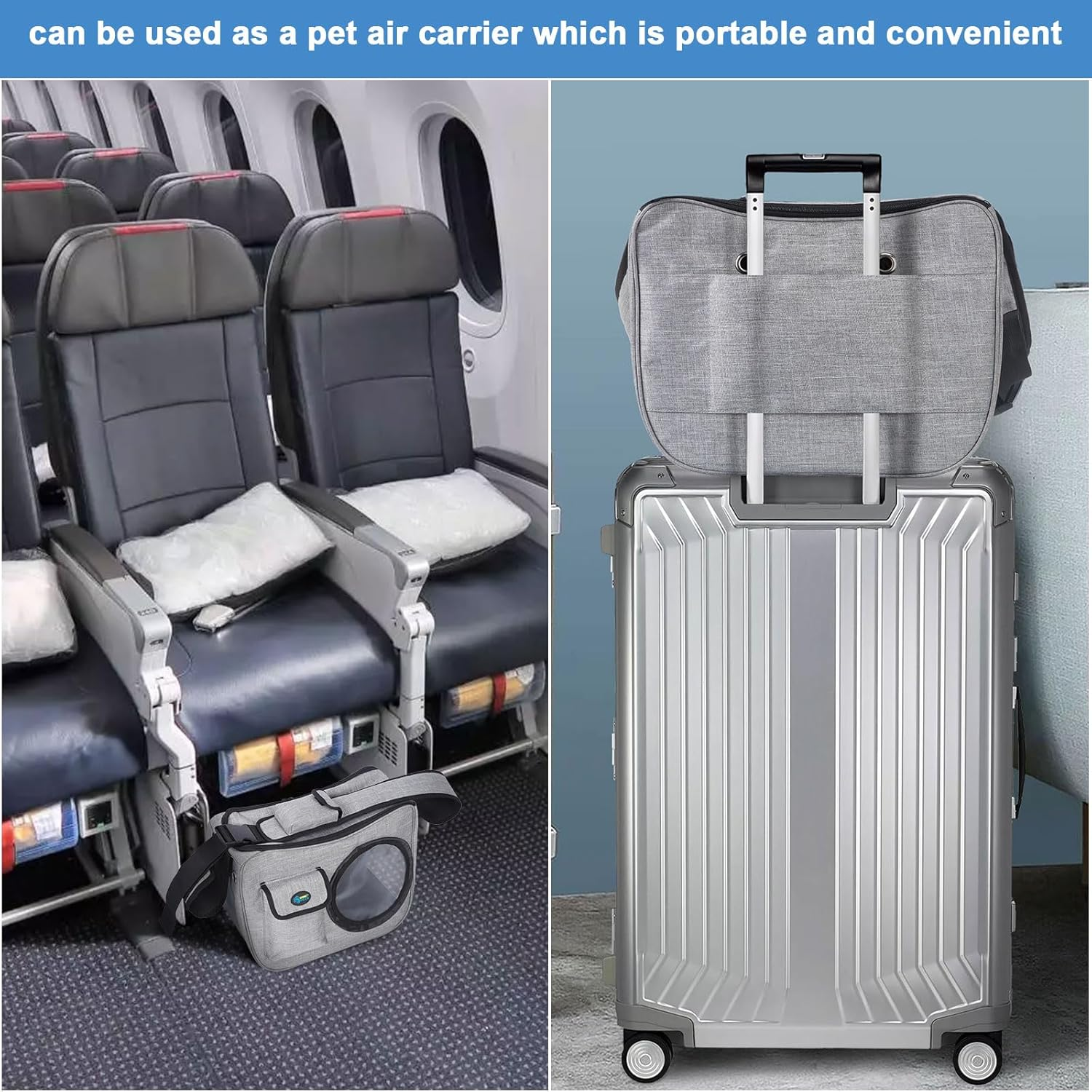 Ownpets Pet Sling Carrier, Pet Airline Carrier Travel Bag, Fit 10~15Lb Cats&Dogs, Comfortable, Adjustable, Perfect for Airline, Travelling, Daily Walk, Outdoor Activity and Weekend Adventure image number 5