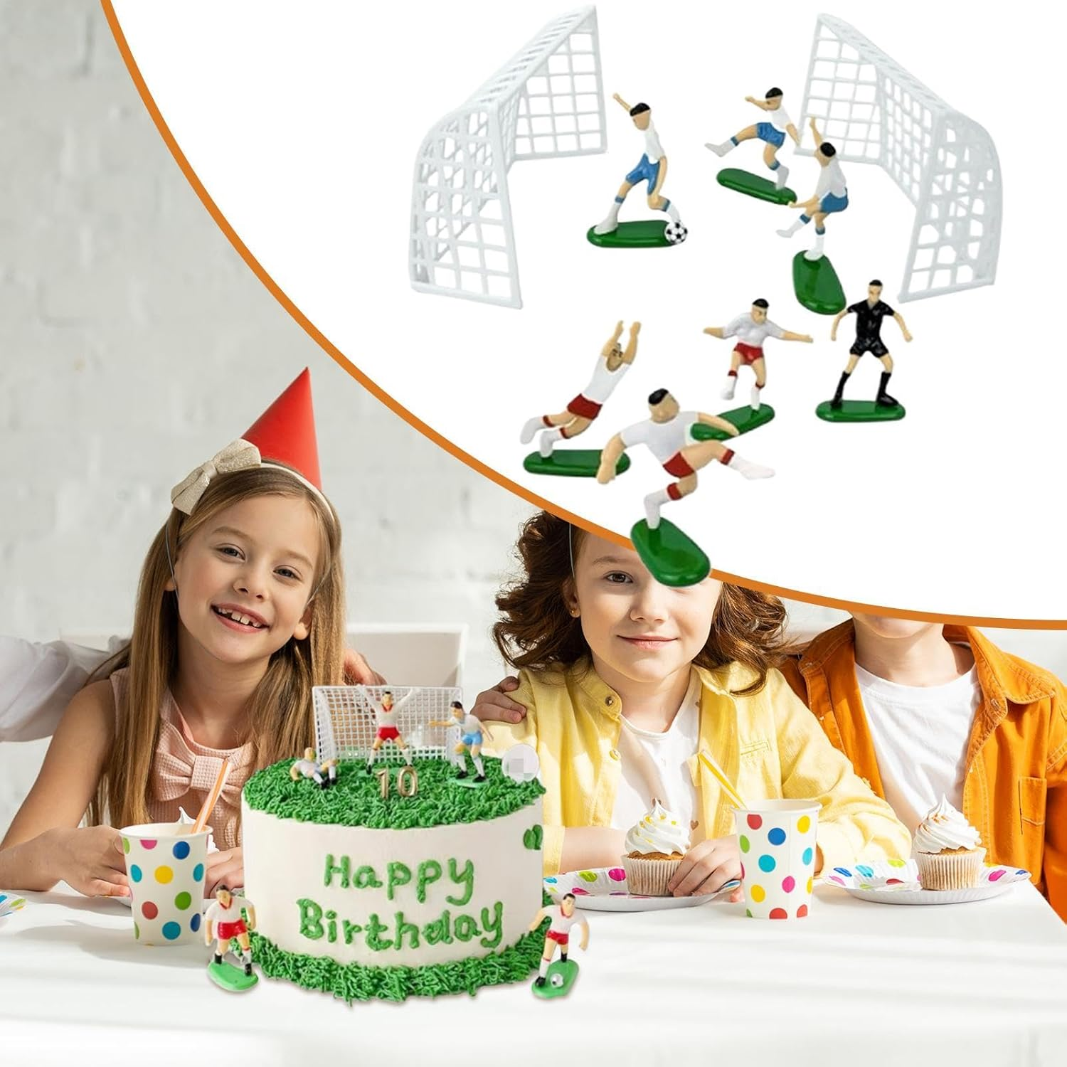 Football Cake Decorations | Birthday Ball Toppers Decorations - Cake Decorations Football Themed Party Supplies Cake Topper for Men Boys Soccer image number 6