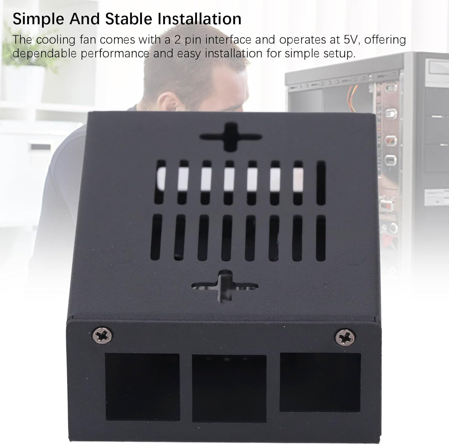 POENVFPO Zinc Alloy Single Board Computer Cooling Case with Fan, Robust Enclosure for Orange Pi 5 MAX, Superior Protection and Cooling Performance image number 3