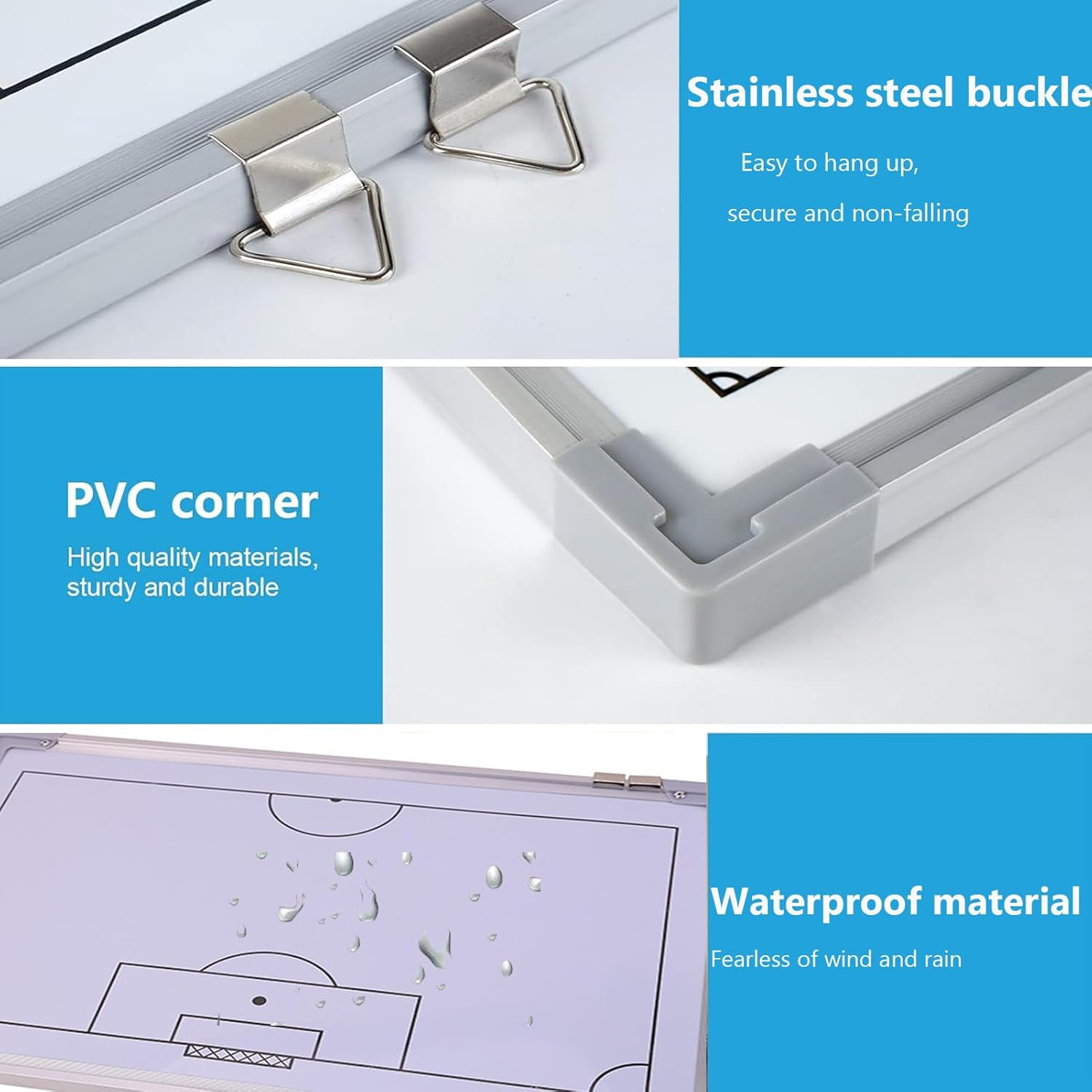Soccer Coaching Board,Portable Football Tactics Whiteboard,Full-Court Half-Court Large Soccer Training Coaching Strategy Dry Erase Clipboard with Player Markers and Pen,Coach Training Equipment image number 4