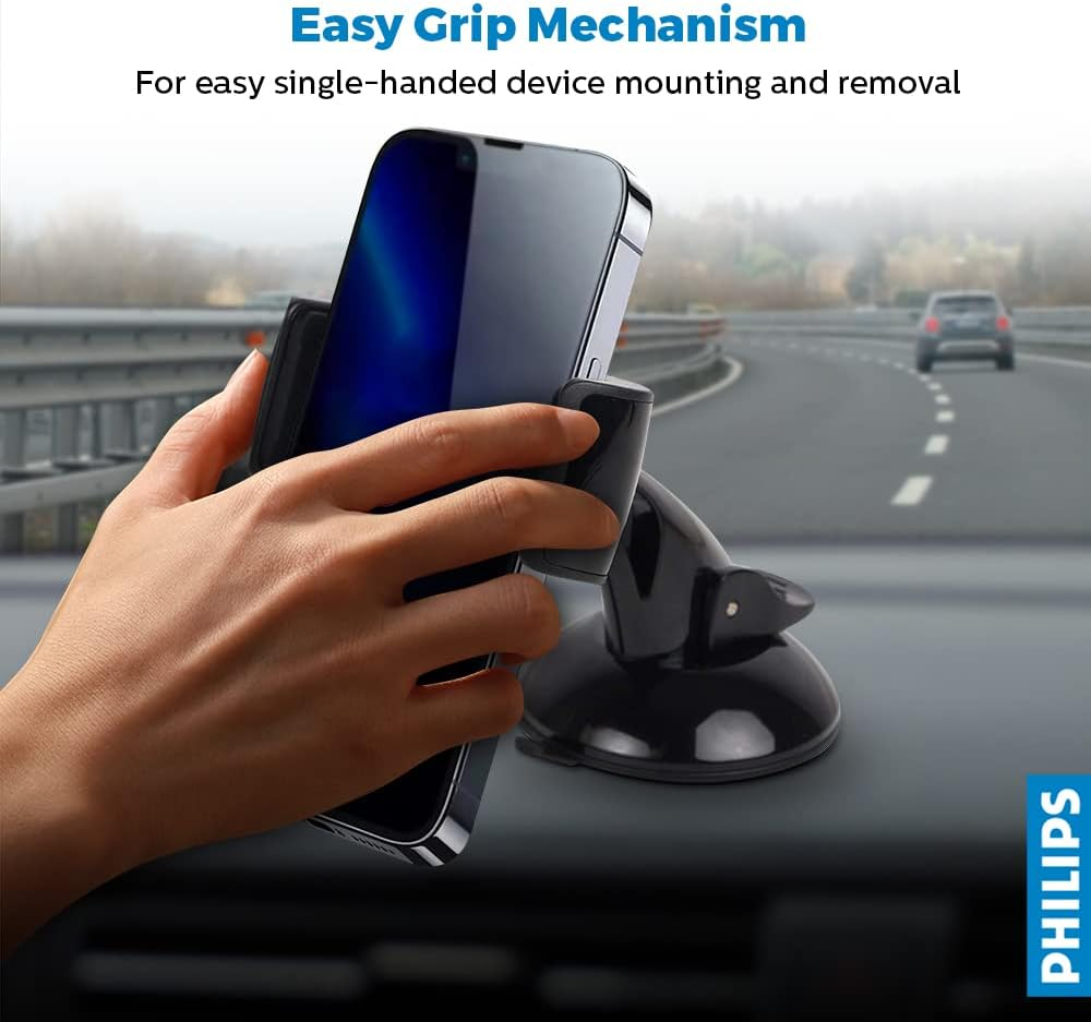 Philips DLK2411SB/97 Car Mobile Phone Holder for Smartphone, GPS, Phablet - Black image number 2