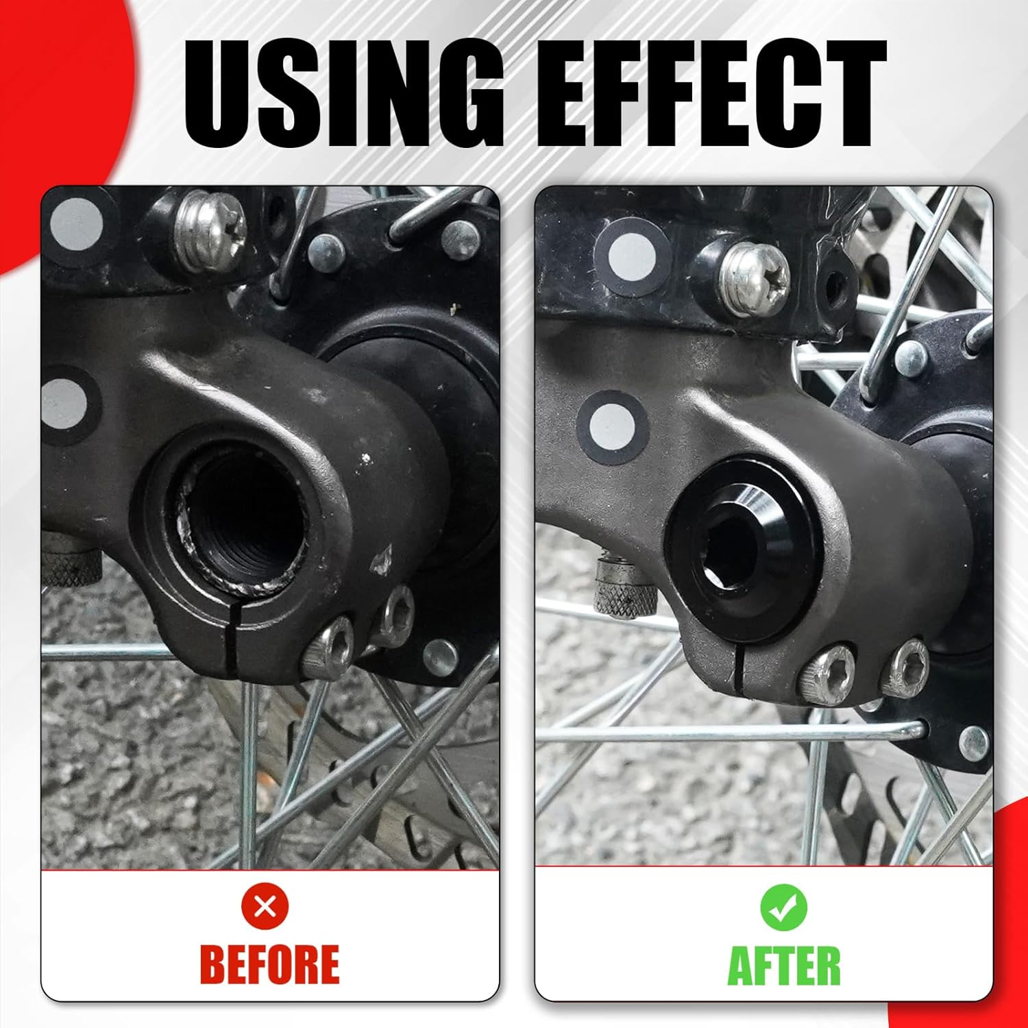 Upgraded Front Fork Axle Nut for Sur Ron Light Bee S/X Talaria Sting L1E/X160/X260, CNC Aluminum Alloy Anti-Rust Durable Front Wheel Axle Cap Screws Cover (Black, Front Fork Axle Nut) image number 1