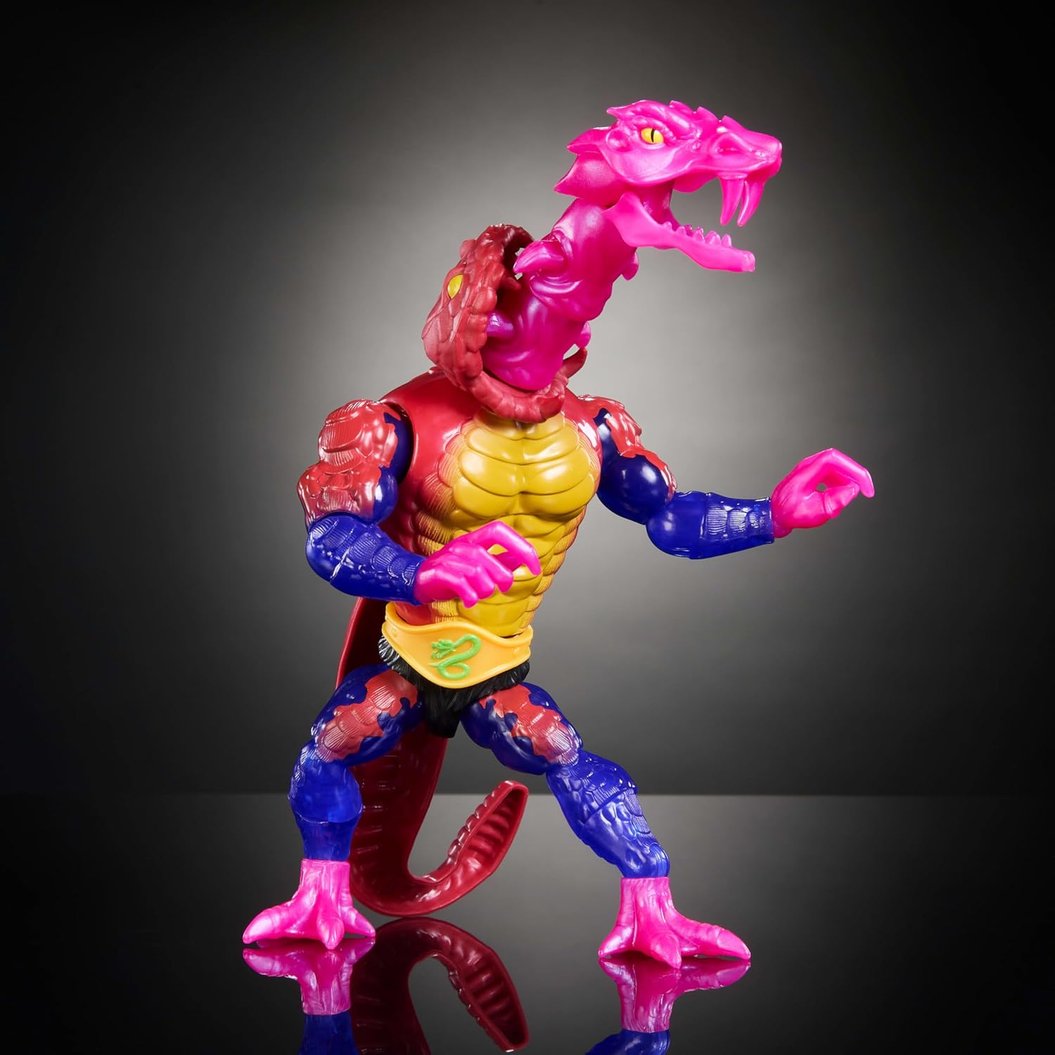 Masters of Universe Origins Turtles of Grayskull Rattlor Reptile Wars Posable Action Figure, Teenage Mutant Ninja & Motu Crossover Villain Toy image number 4